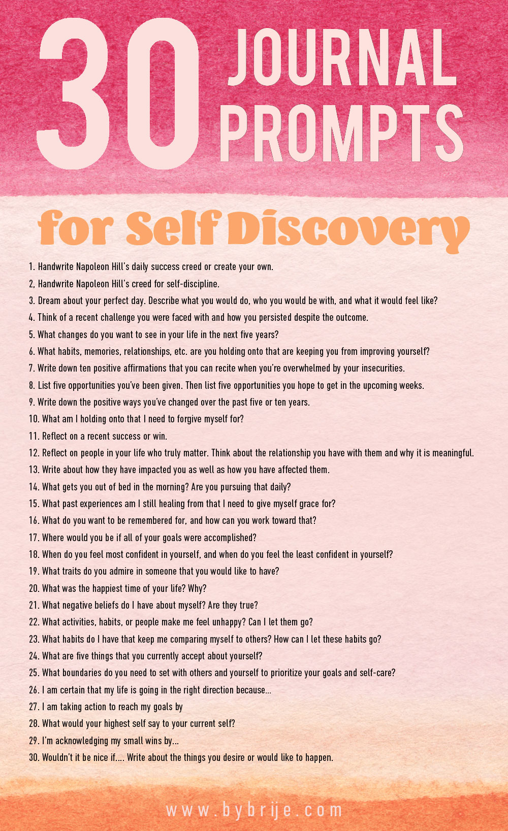 Journal prompts for self discovery